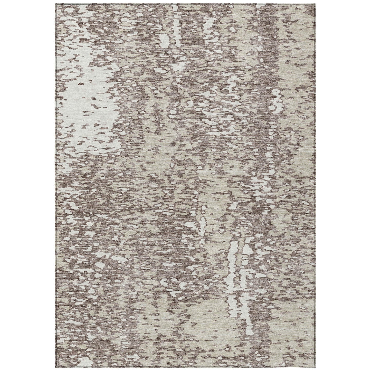 5' X 8' Taupe And Ivory Abstract Washable Indoor Outdoor Area Rug