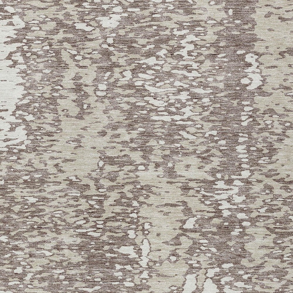 5' X 8' Taupe And Ivory Abstract Washable Indoor Outdoor Area Rug