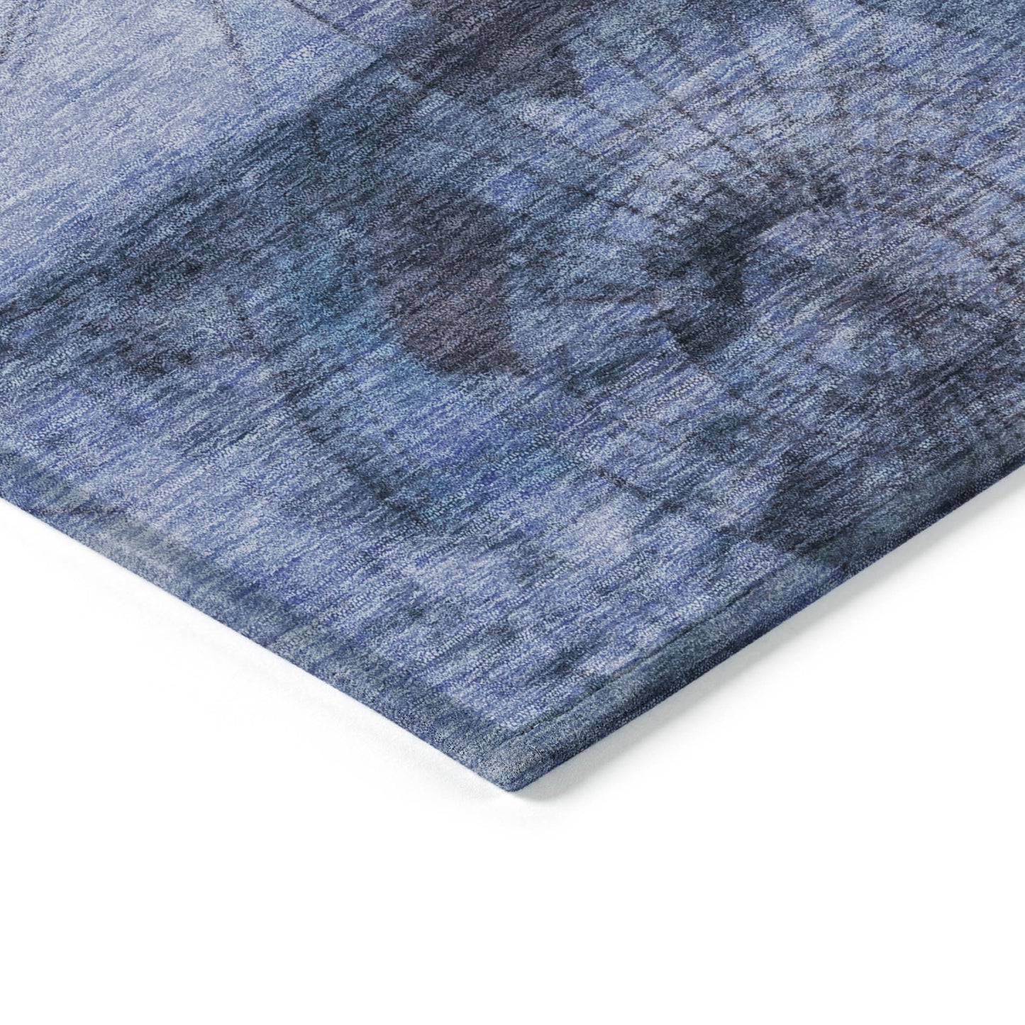 8' X 10' Blue And Sky Blue Abstract Washable Indoor Outdoor Area Rug