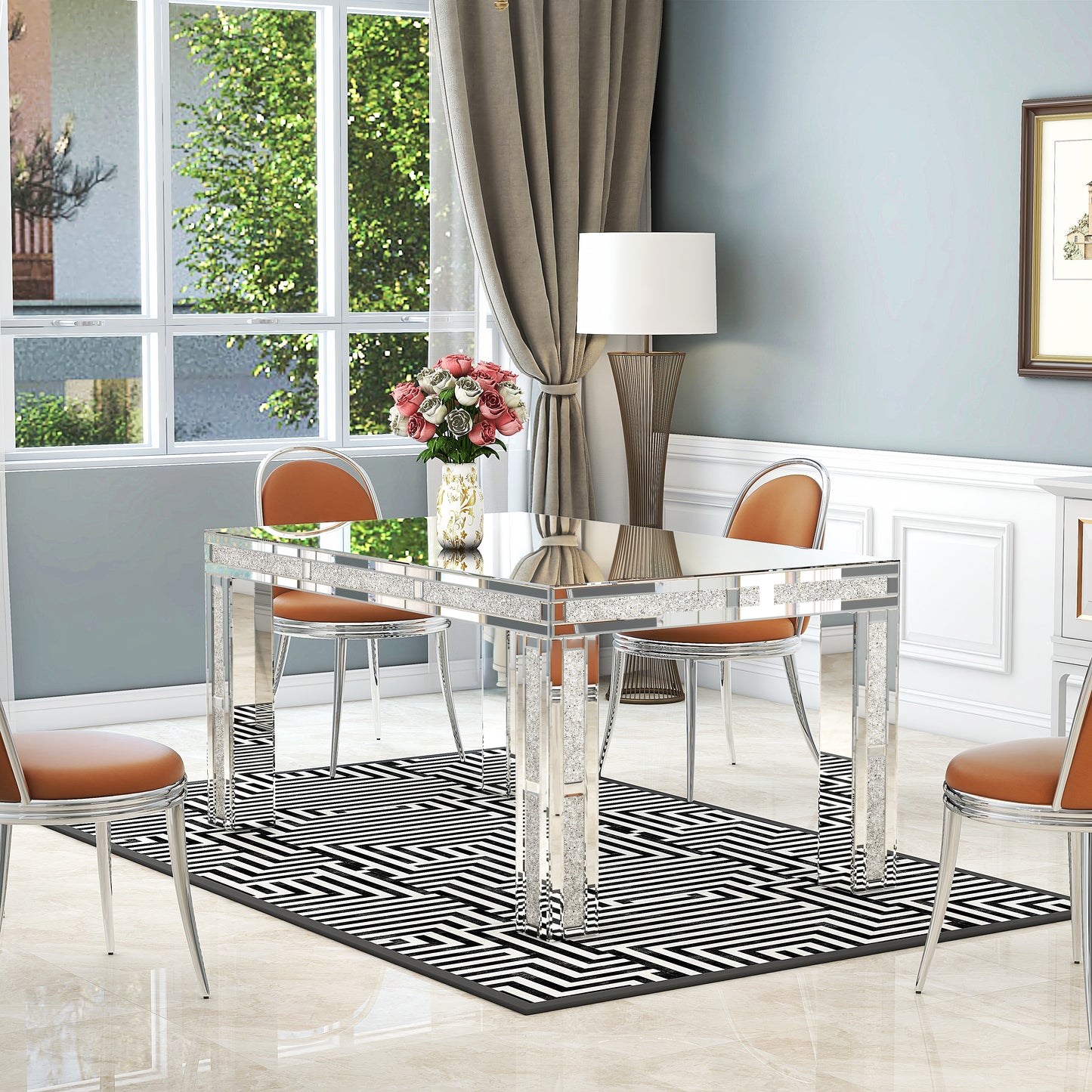 31" Silver Wood Dining Table-6