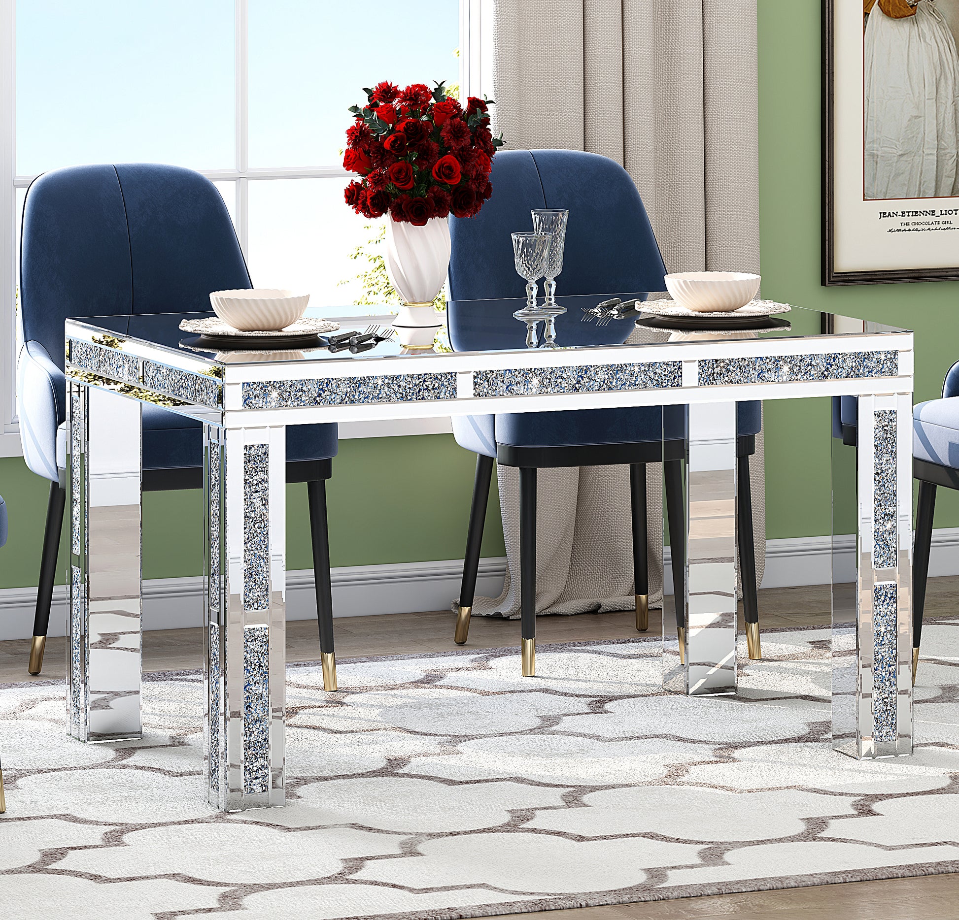 31" Silver Wood Dining Table-7