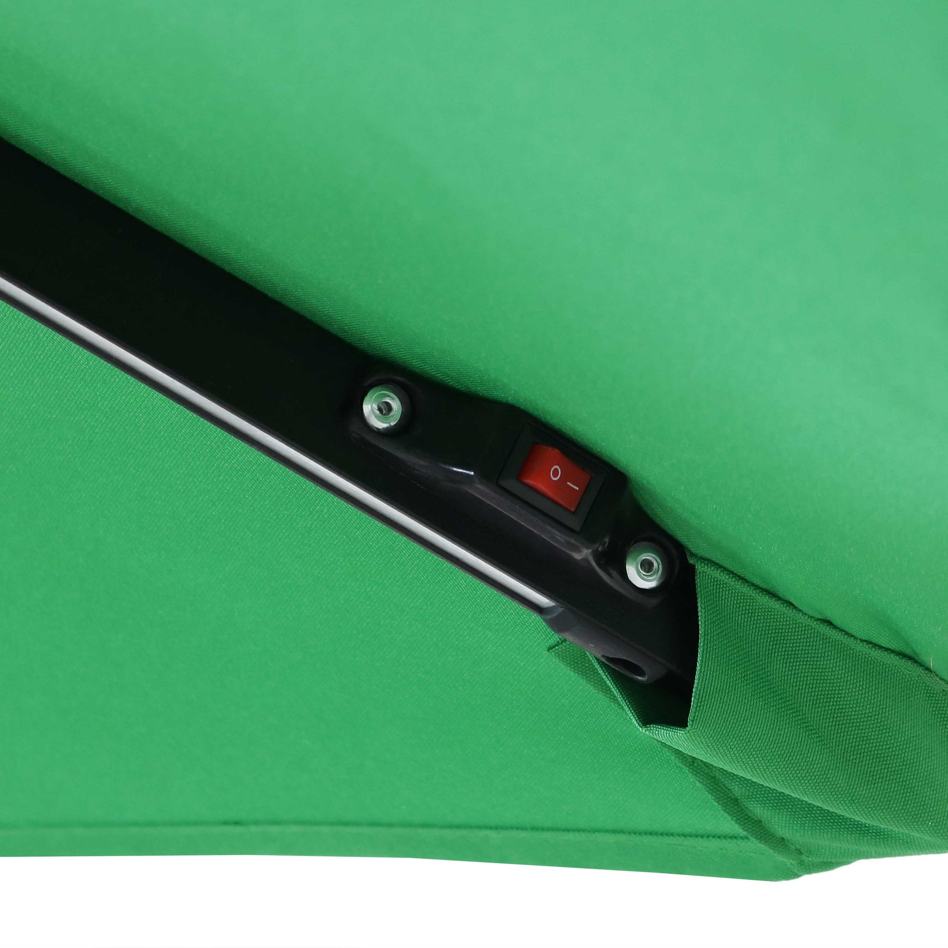 95" Green Polyester Octagonal Tilt Lighted Market Patio Umbrella with Stand-6