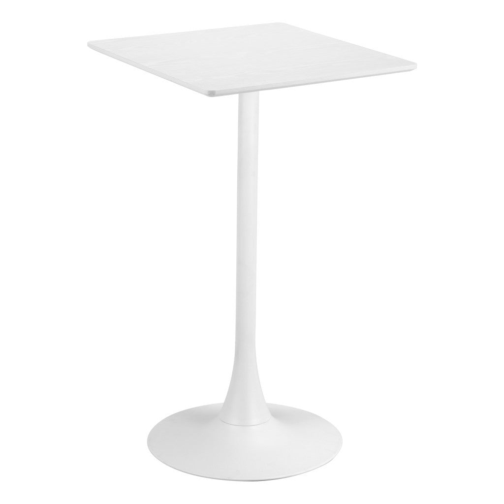 24" White Wood Square Bar Table-0