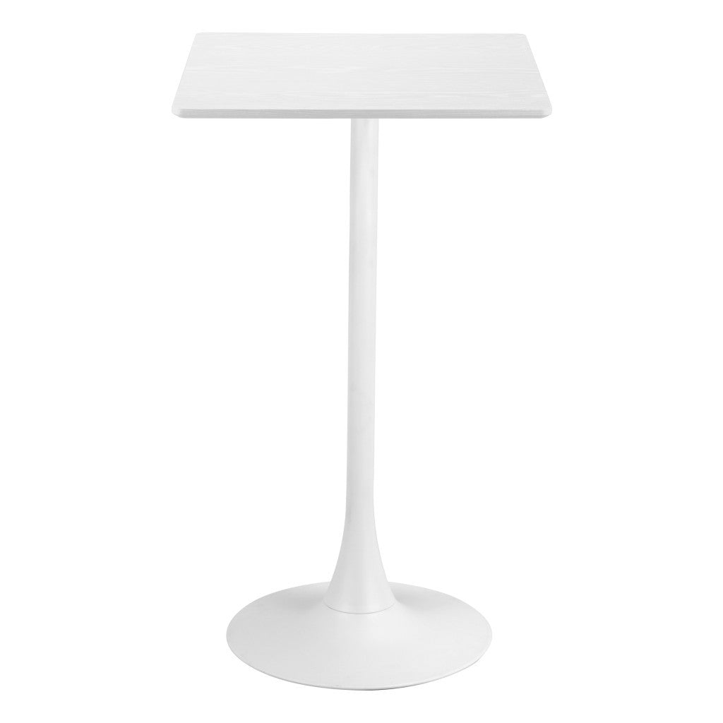 24" White Wood Square Bar Table-1