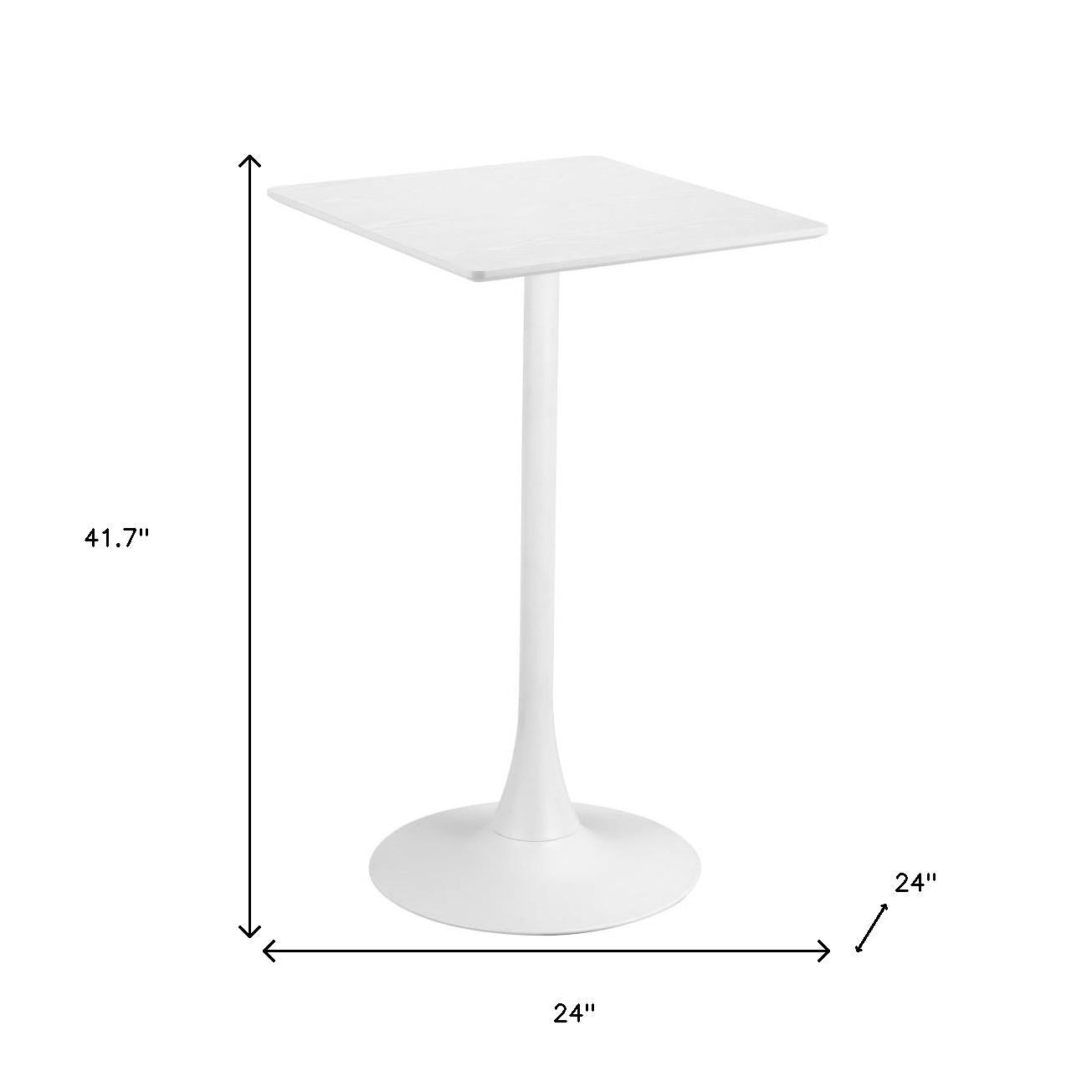 24" White Wood Square Bar Table-7
