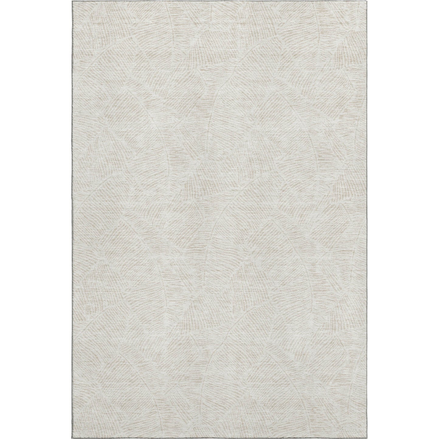 9' X 12' Ivory And Beige Floral Washable Area Rug With UV Protection-0