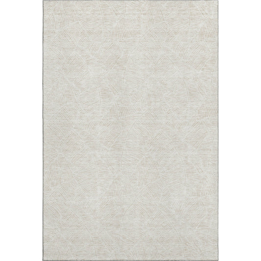 9' X 12' Ivory And Beige Floral Washable Area Rug With UV Protection-0