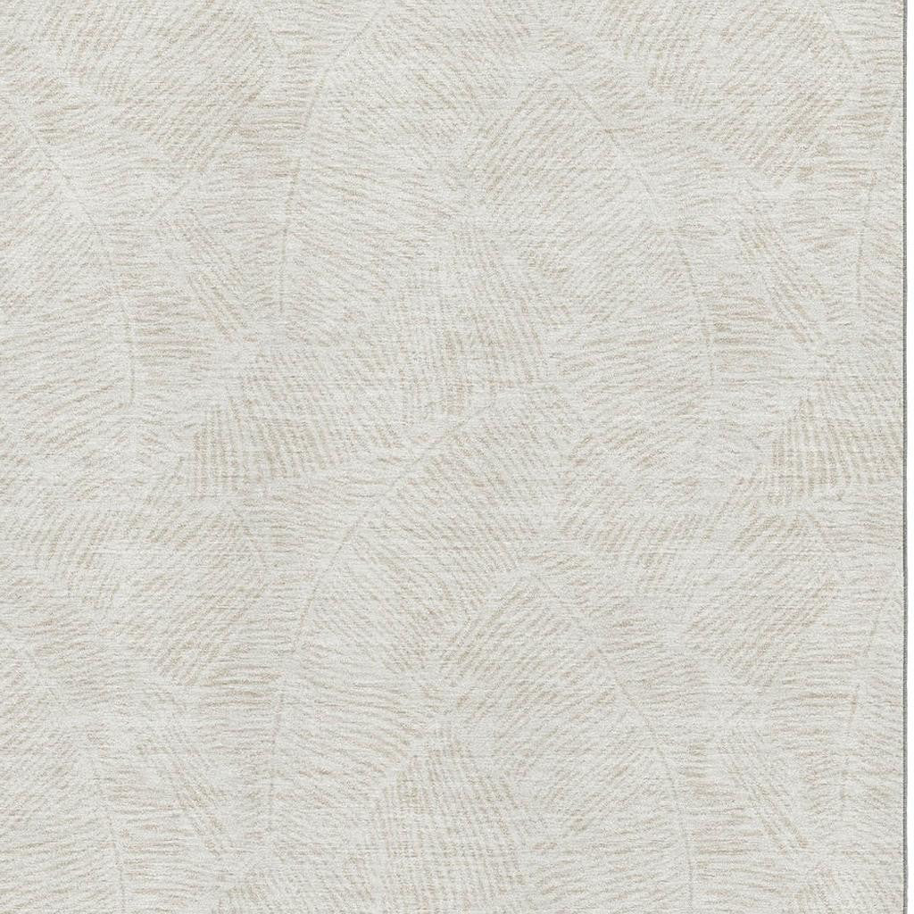9' X 12' Ivory And Beige Floral Washable Area Rug With UV Protection-1