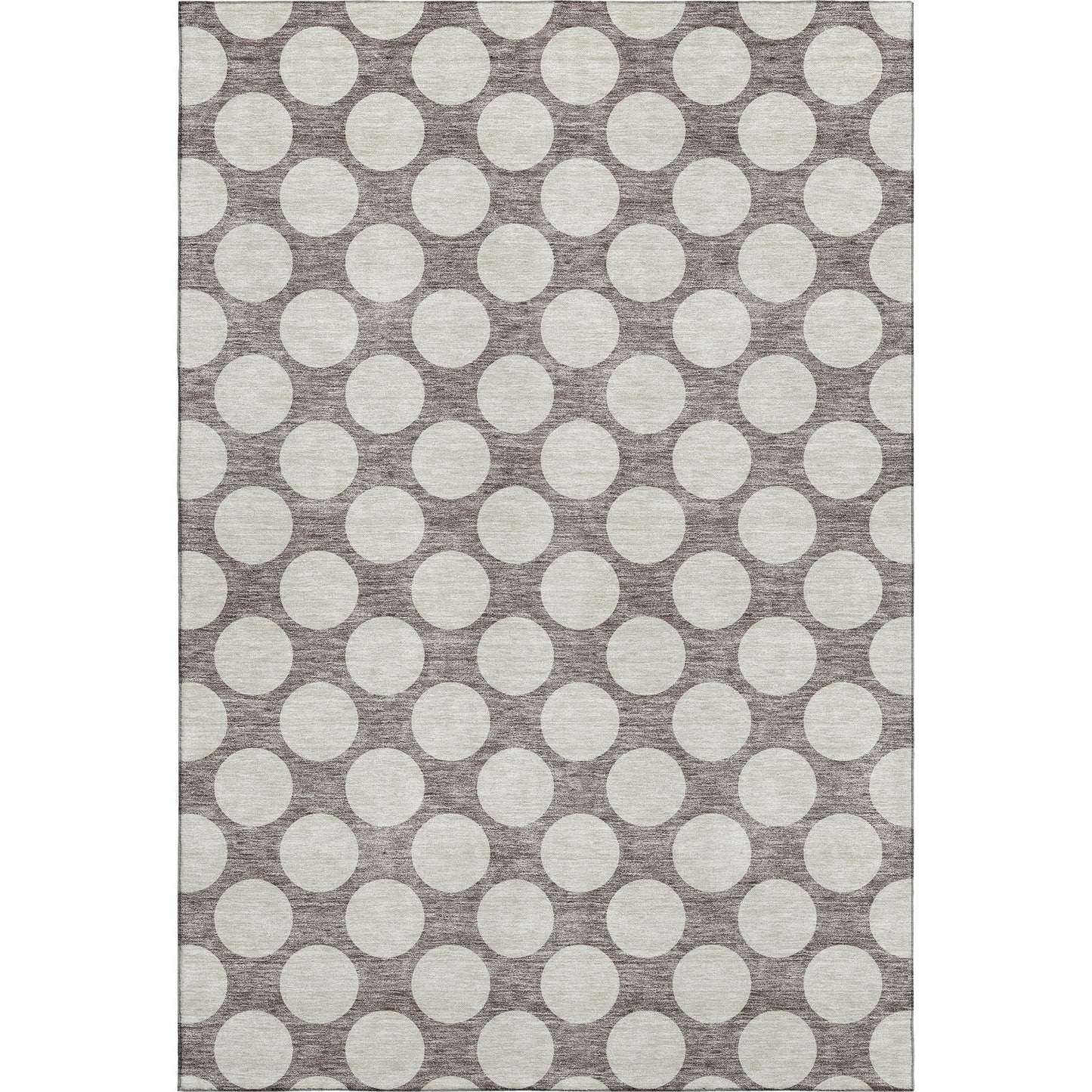 10' X 14' Taupe And Ivory Polka Dot Washable Area Rug With UV Protection-0