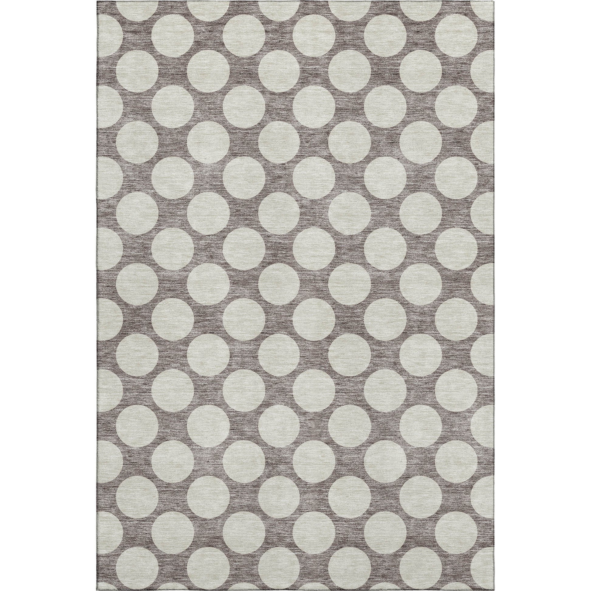 10' X 14' Taupe And Ivory Polka Dot Washable Area Rug With UV Protection-0
