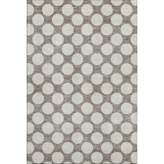 10' X 14' Taupe And Ivory Polka Dot Washable Area Rug With UV Protection-0