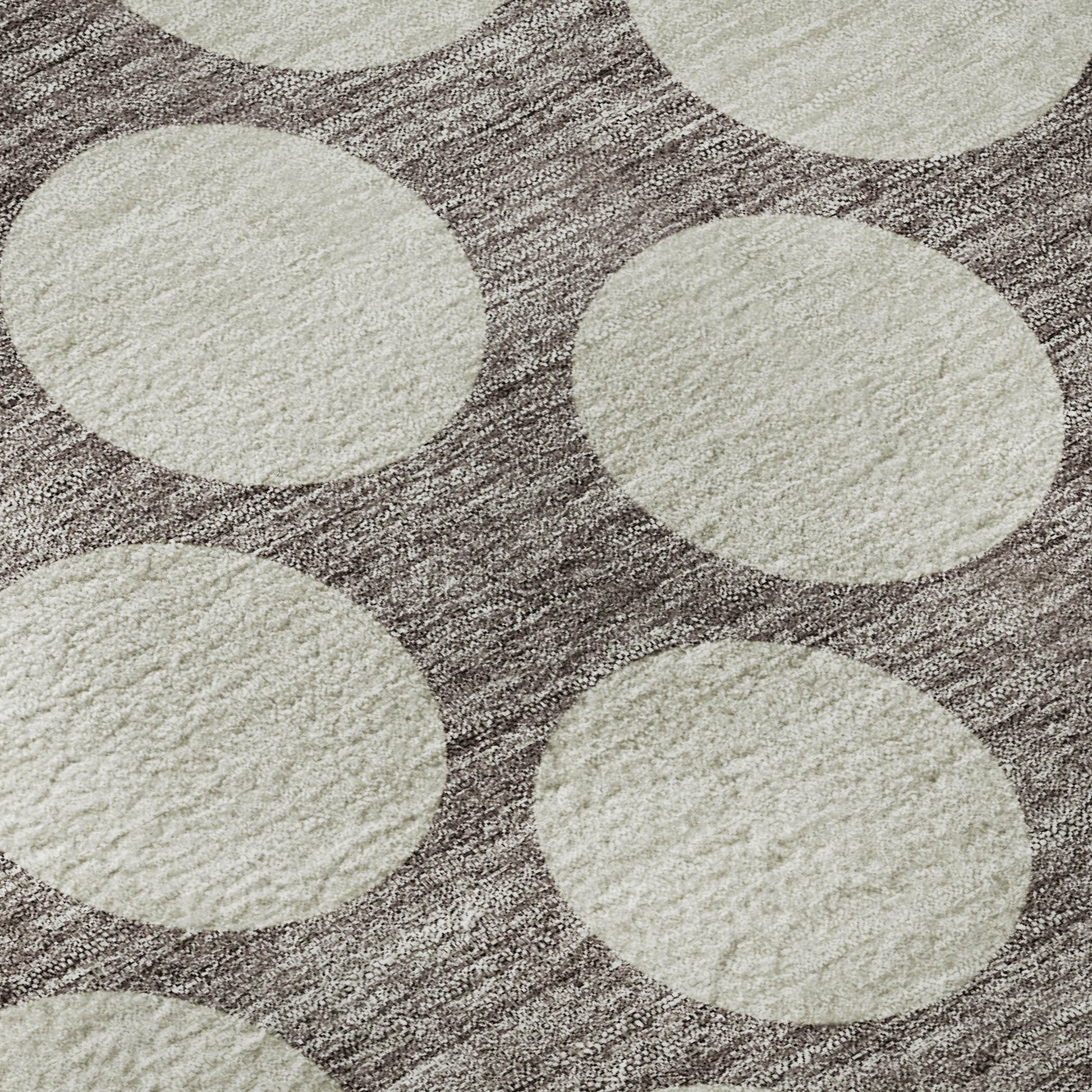 10' X 14' Taupe And Ivory Polka Dot Washable Area Rug With UV Protection-7