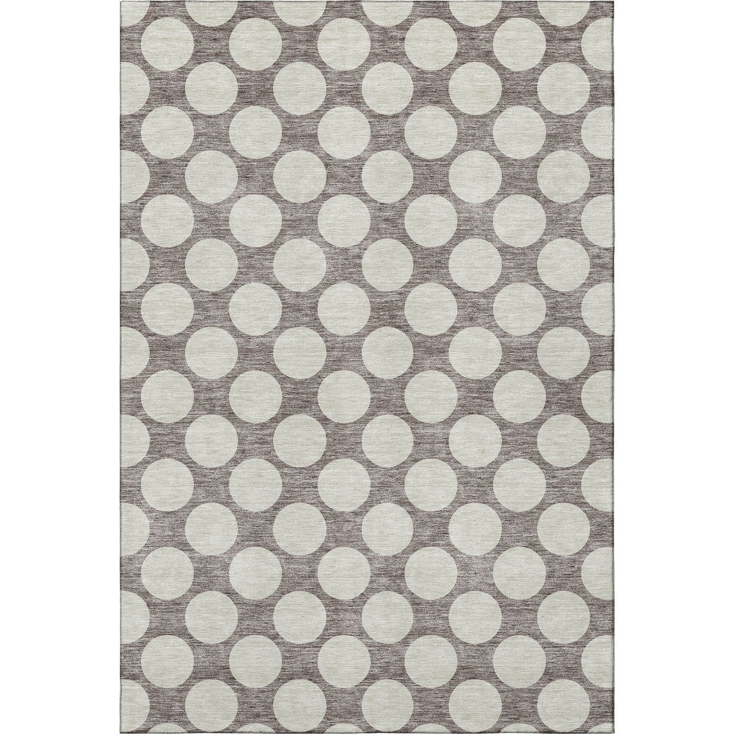 10' X 14' Taupe And Ivory Polka Dot Washable Area Rug With UV Protection-1