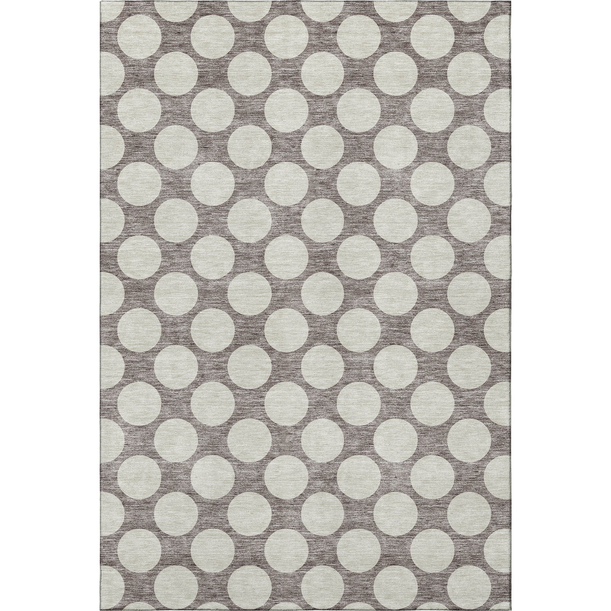 10' X 14' Taupe And Ivory Polka Dot Washable Area Rug With UV Protection-1
