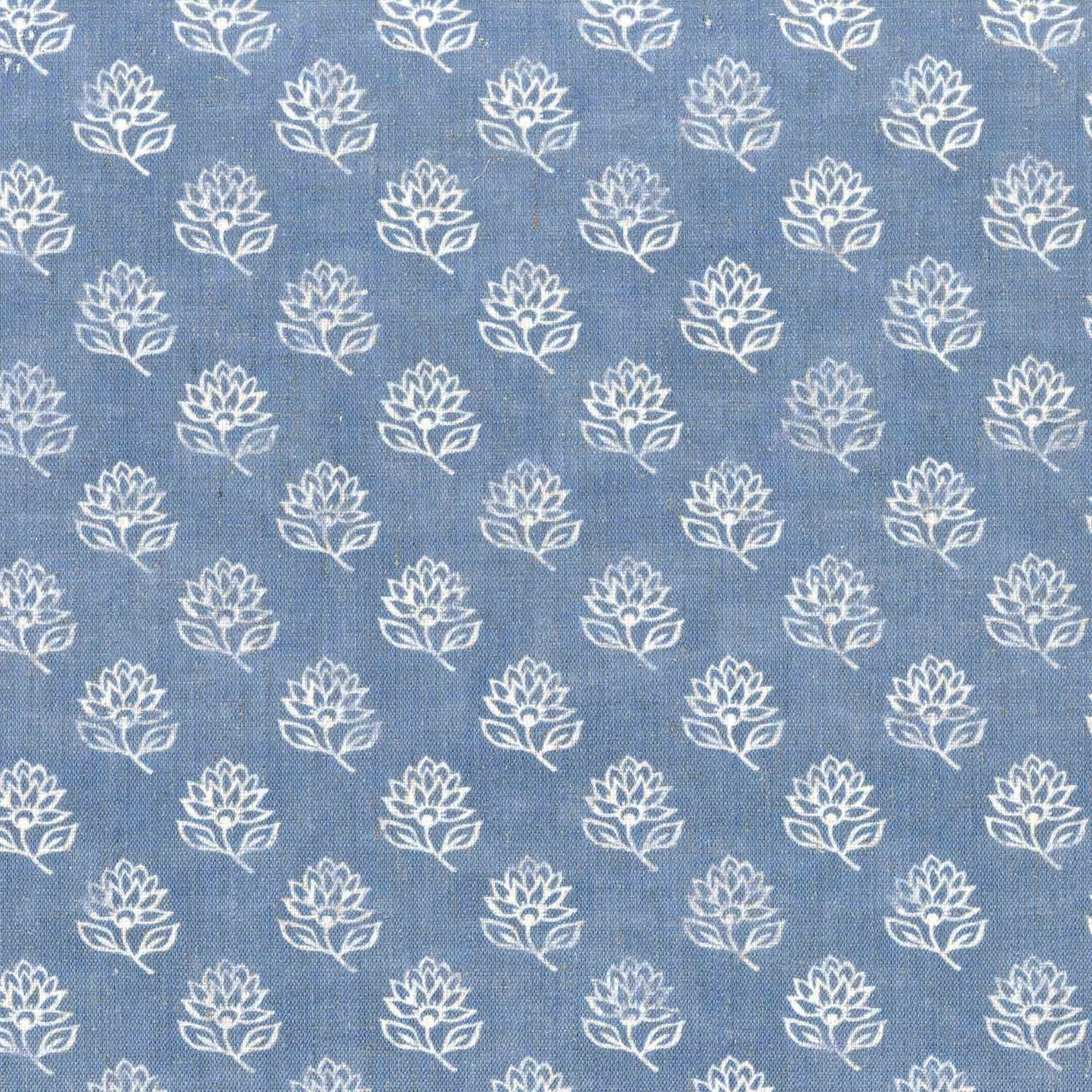 Aurelia Block Print Floral Linen Curtains UK | 3 Colours | Custom Size, Blackout & Cotton Lined