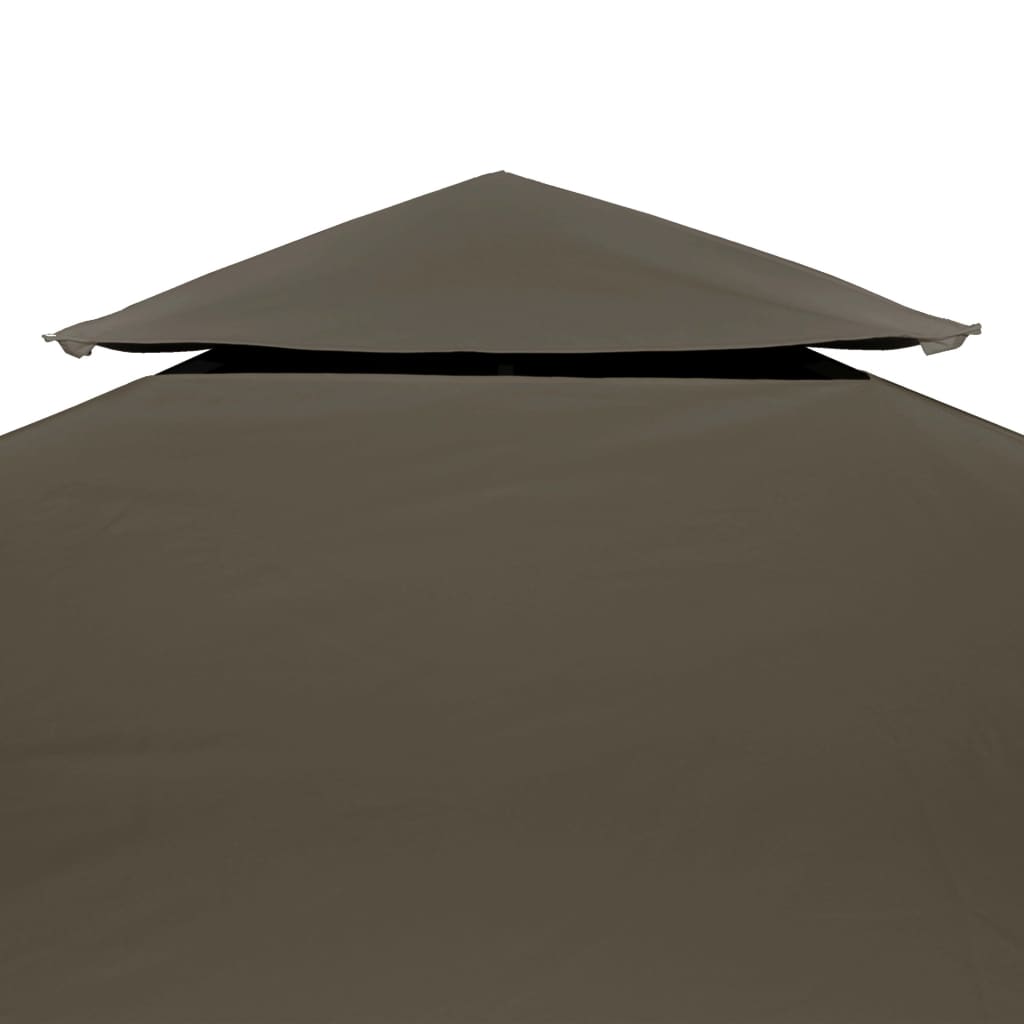NNEVL 2-Tier Gazebo Top Cover 310 g/m² 3x3 m Taupe