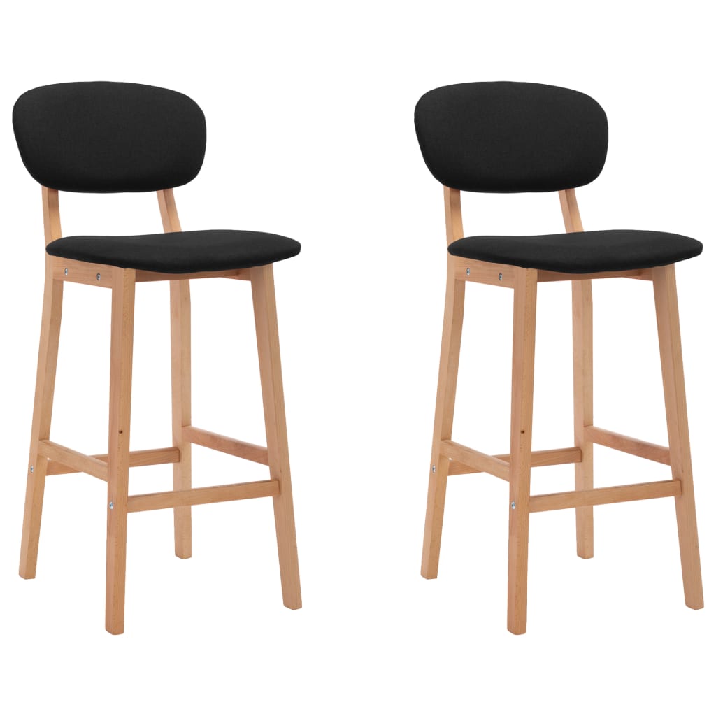 NNEVL Bar Stools 2 pcs Black Fabric