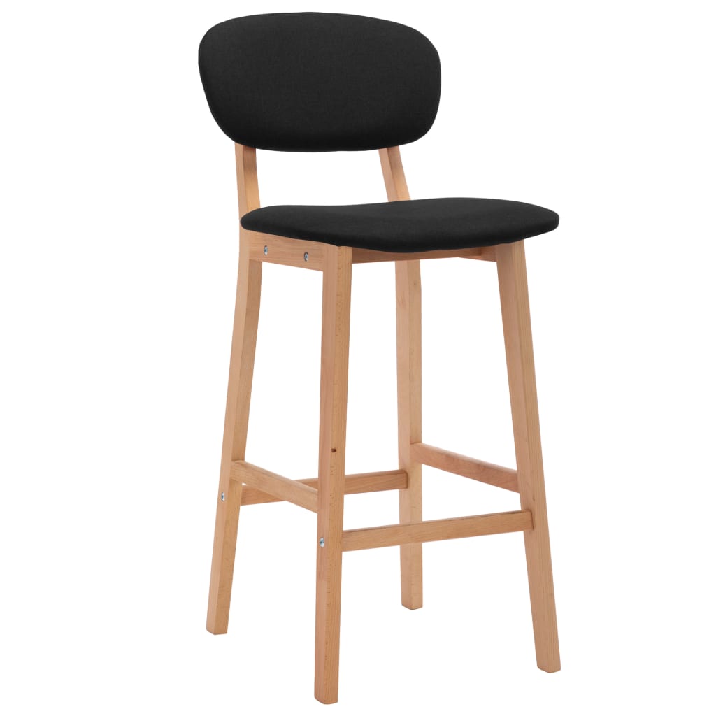 NNEVL Bar Stools 2 pcs Black Fabric