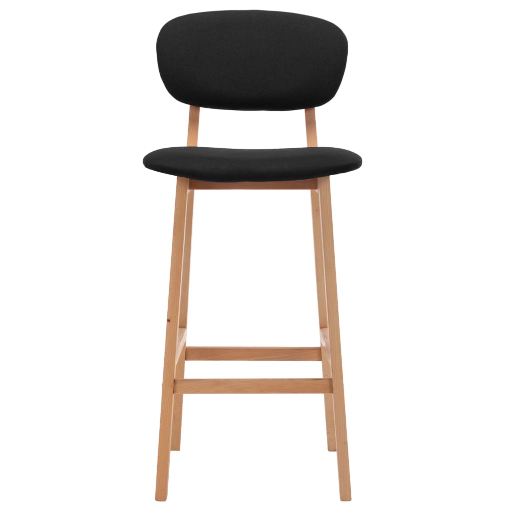 NNEVL Bar Stools 2 pcs Black Fabric