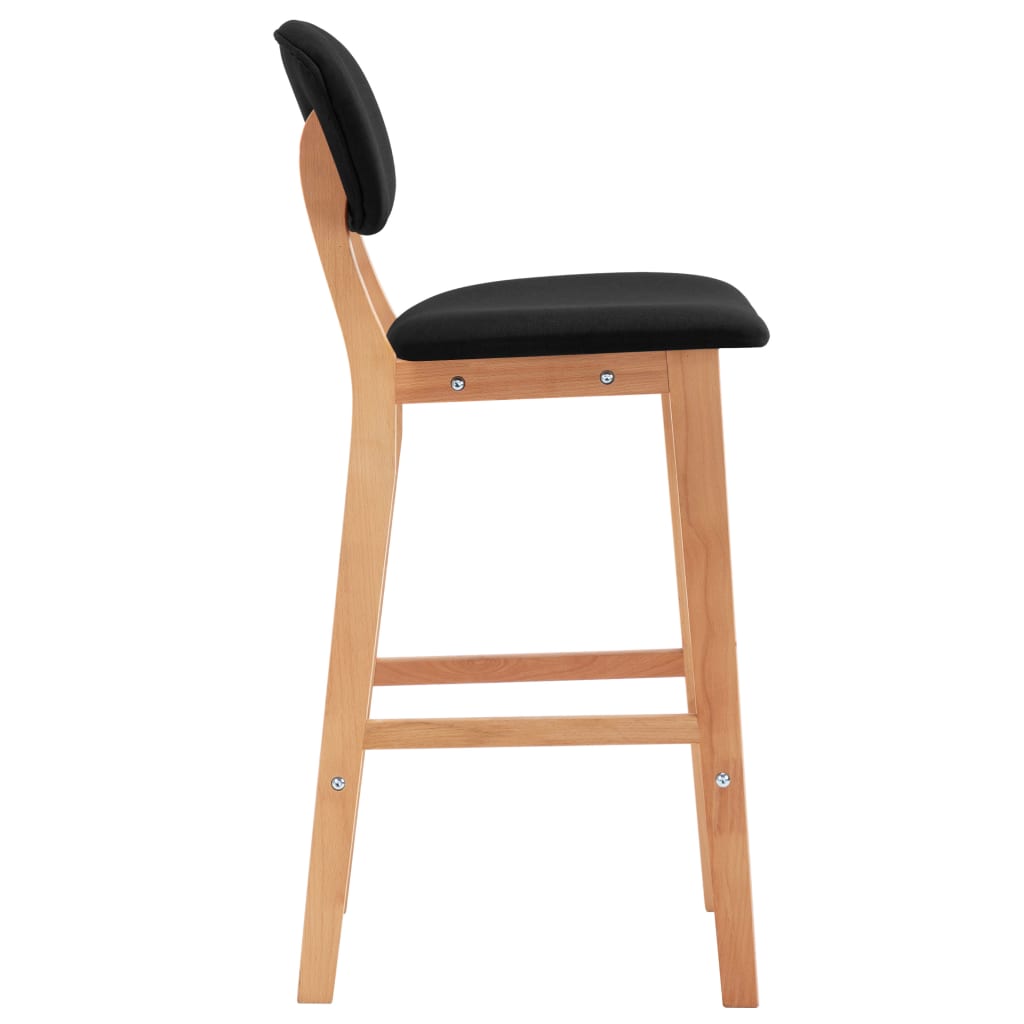 NNEVL Bar Stools 2 pcs Black Fabric