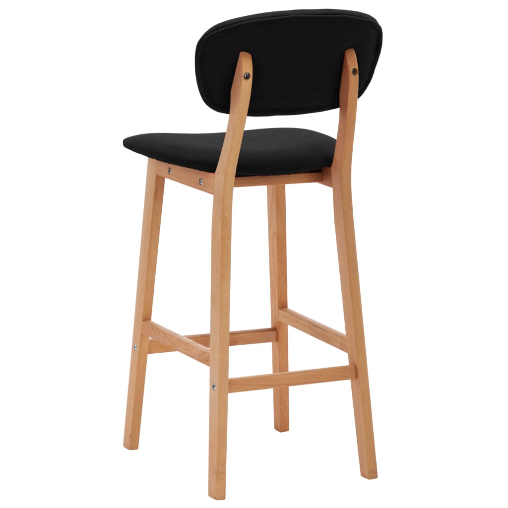 NNEVL Bar Stools 2 pcs Black Fabric