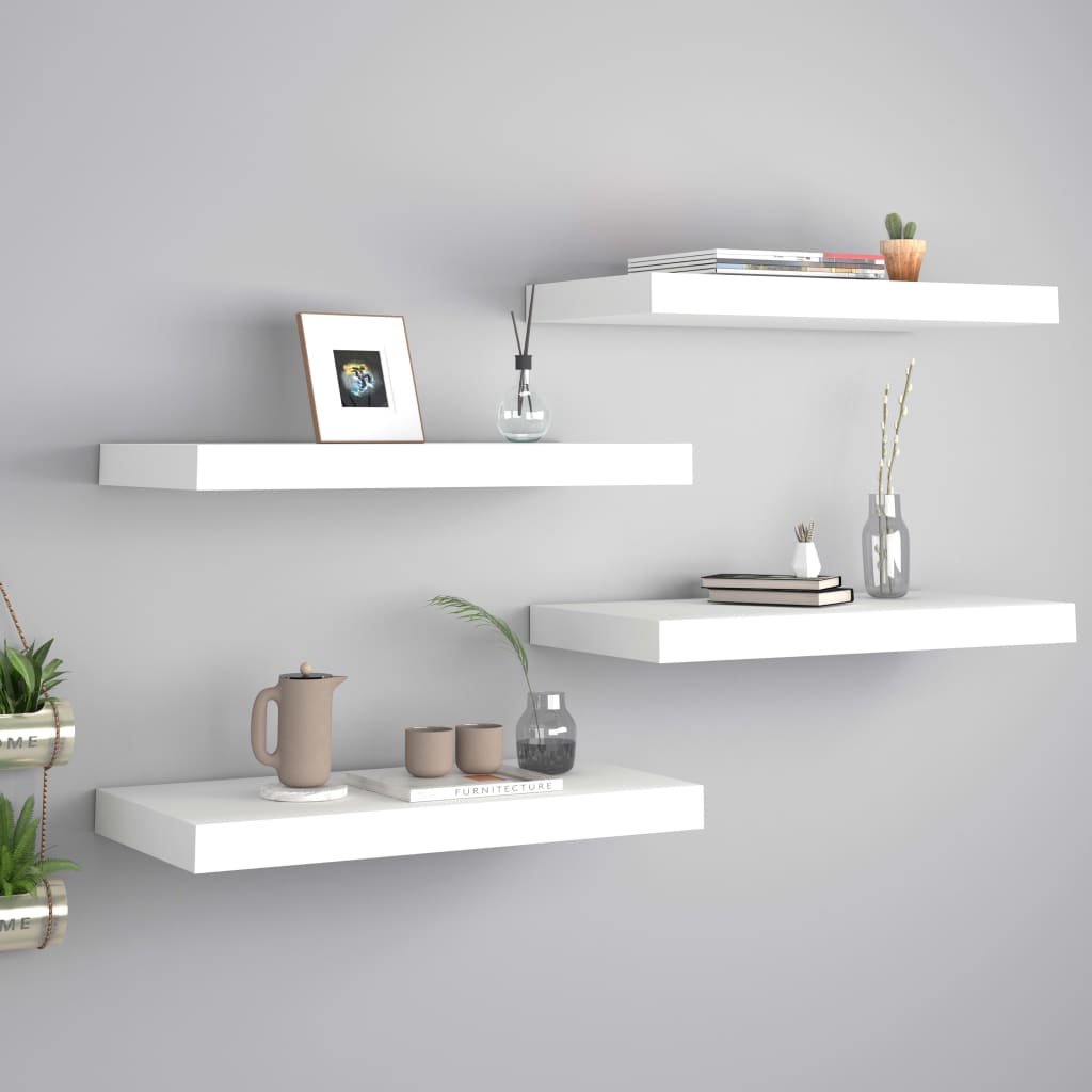 NNEVL Floating Wall Shelves 4 pcs White 50x23x3.8 cm MDF
