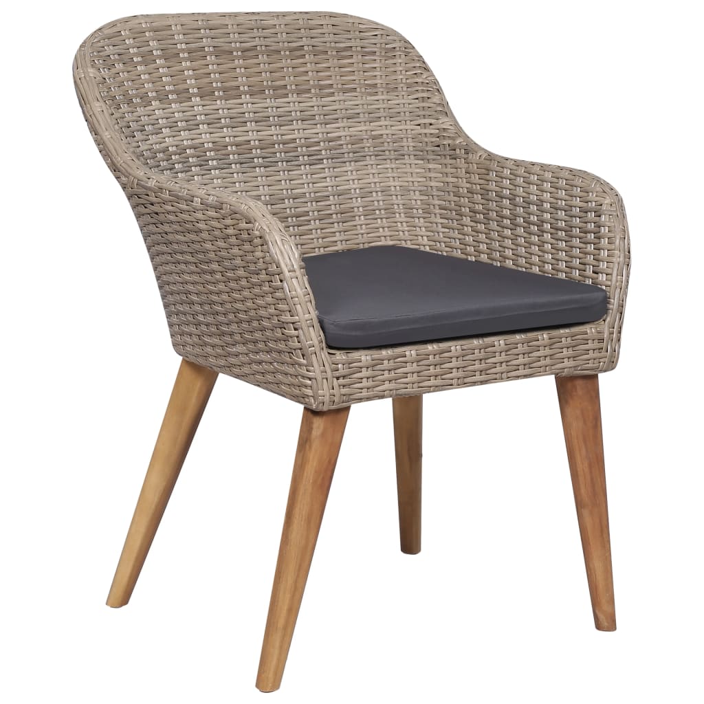 NNEVL 7 Piece Garden Dining Set Brown