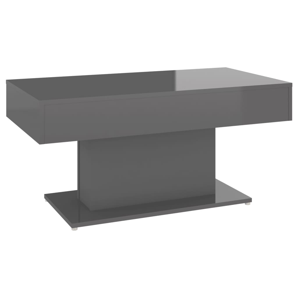 NNEVL Coffee Table High Gloss Grey 96x50x45 cm Chipboard