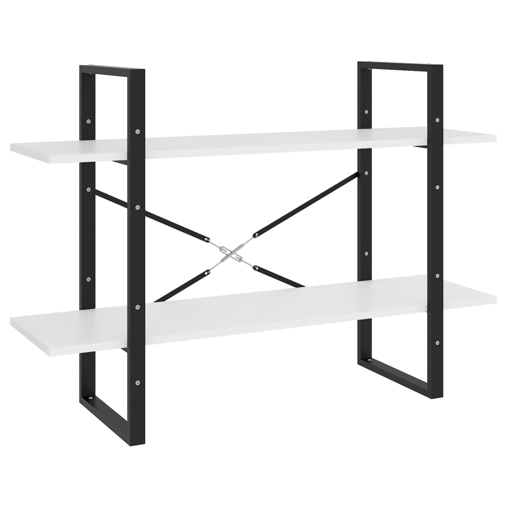 Librería de 2 niveles NNEVL, color blanco, 100 x 30 x 70 cm, aglomerado