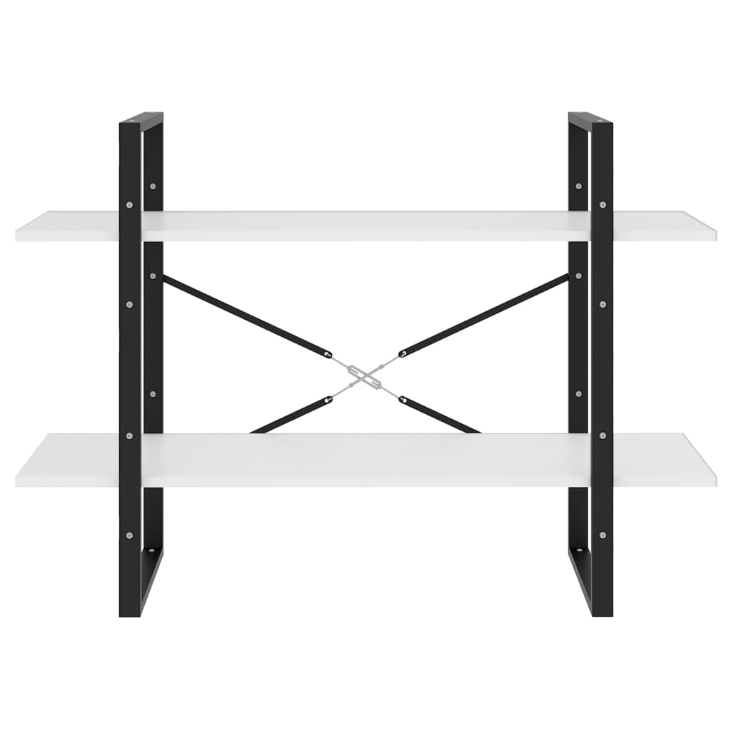 Librería de 2 niveles NNEVL, color blanco, 100 x 30 x 70 cm, aglomerado