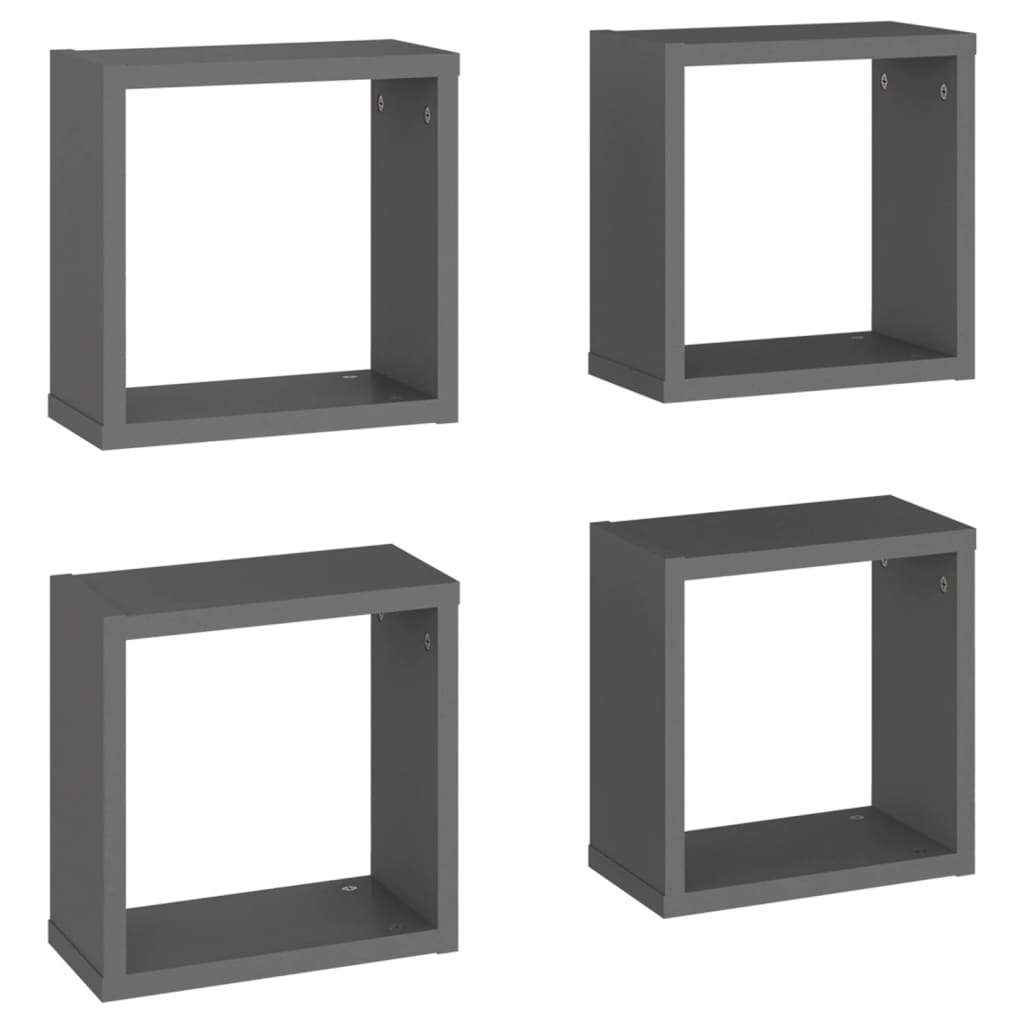 NNEVL Wall Cube Shelves 4 pcs Grey 30x15x30 cm
