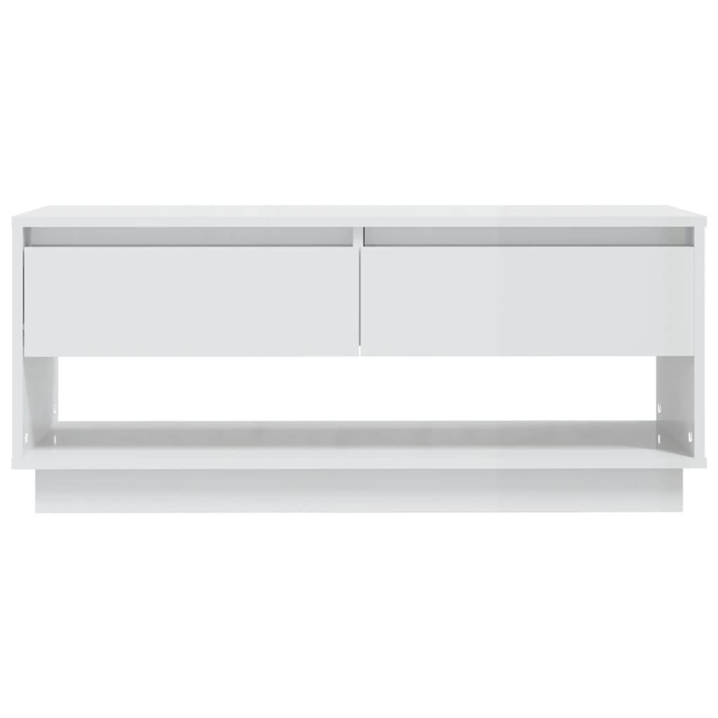 NNEVL TV Cabinet High Gloss White 102x41x44 cm Chipboard