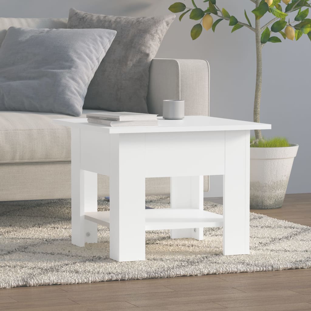 NNEVL Coffee Table White 55x55x42 cm Engineered Wood