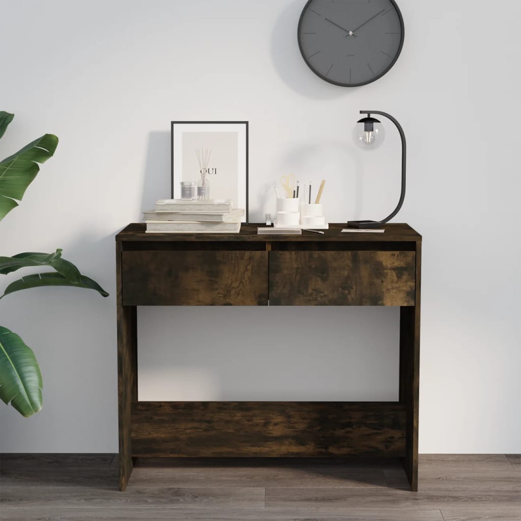 NNEVL Console Table Smoked Oak 89x41x76.5 cm Steel