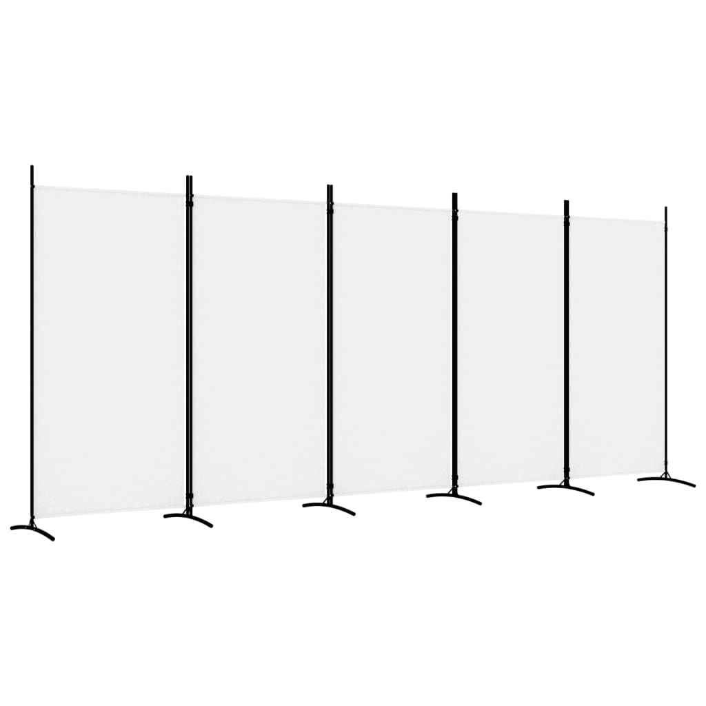 NNEVL 5-Panel Room Divider White 433x180 cm Fabric