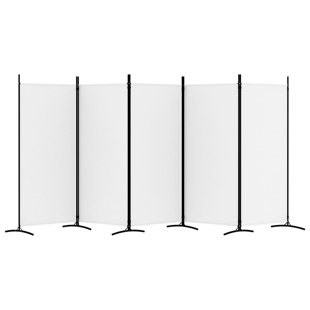 NNEVL 5-Panel Room Divider White 433x180 cm Fabric
