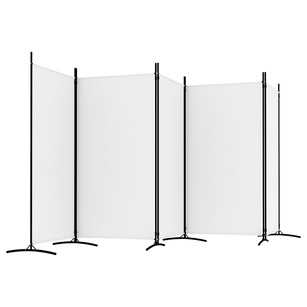 NNEVL 5-Panel Room Divider White 433x180 cm Fabric
