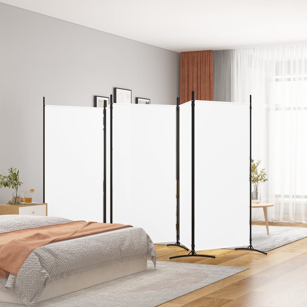 NNEVL 5-Panel Room Divider White 433x180 cm Fabric