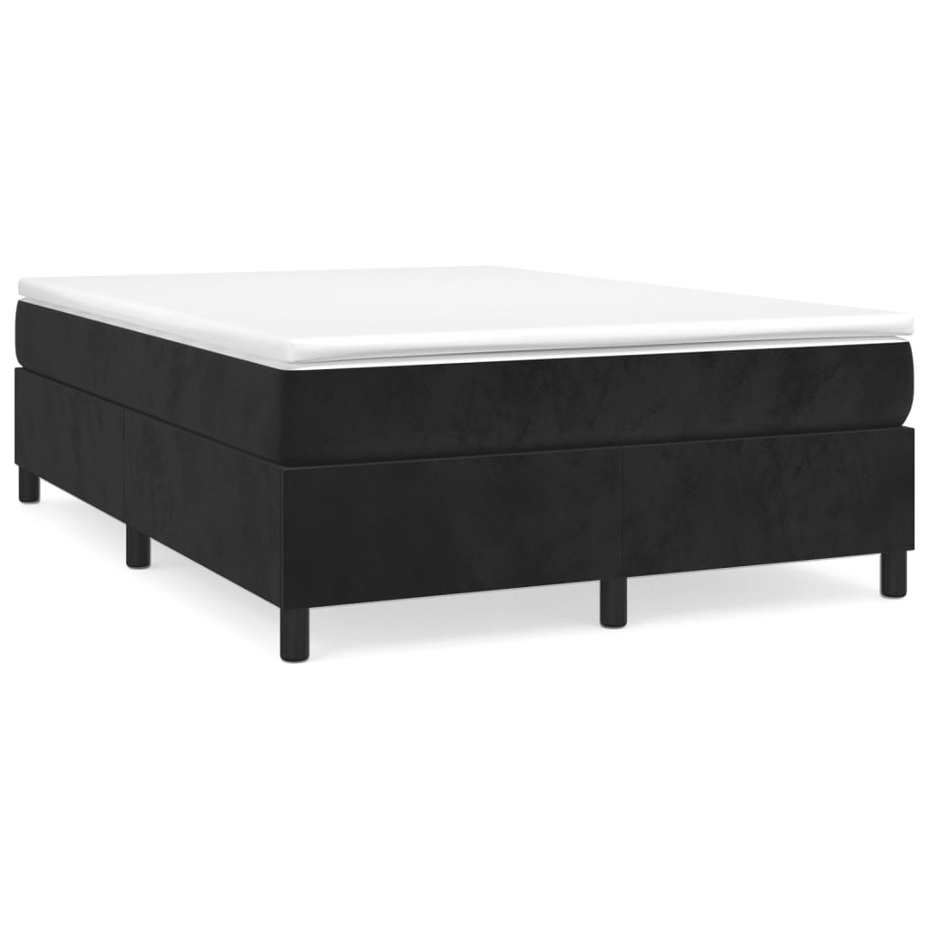 NNEVL Bed Frame without Mattress Black Double Velvet