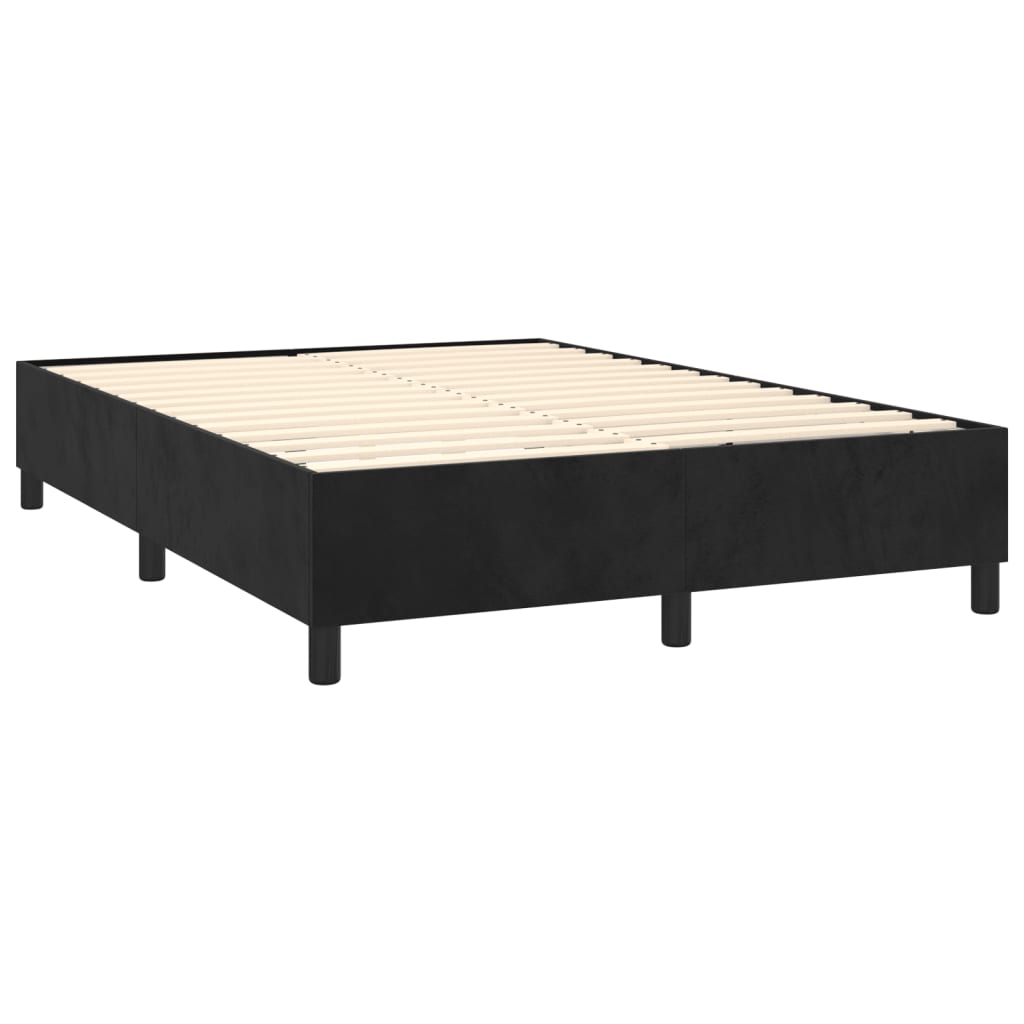 NNEVL Bed Frame without Mattress Black Double Velvet
