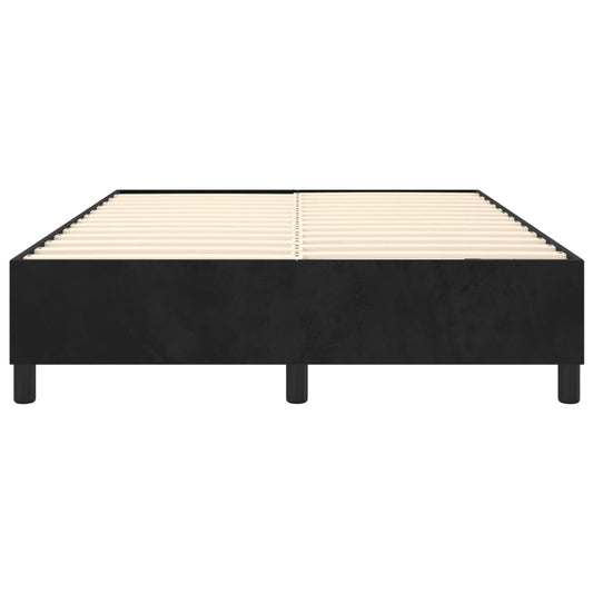 NNEVL Bed Frame without Mattress Black Double Velvet