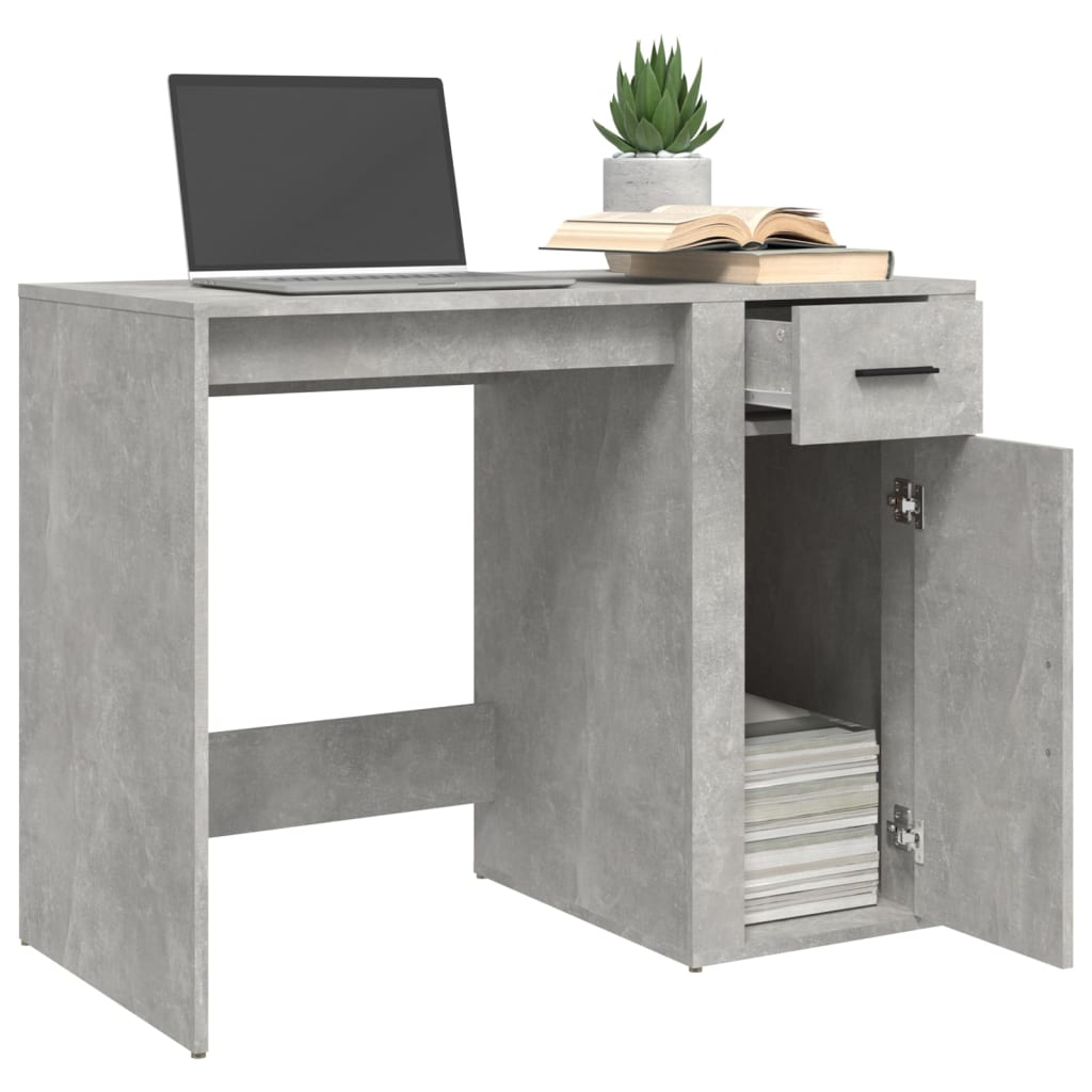 NNEVL Desk Concrete Grey 100x49x75 cm Engineered Wood