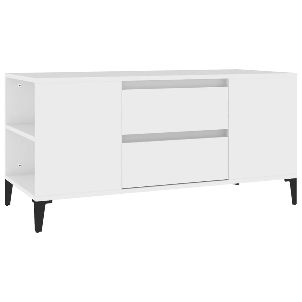NNEVL TV Cabinet White 102x44.5x50 cm Engineered Wood