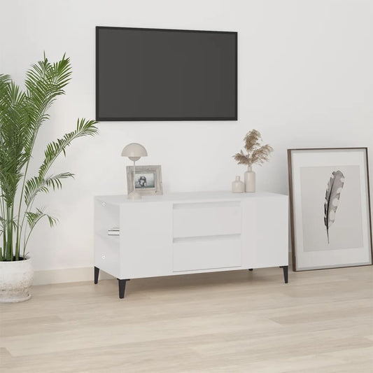 NNEVL TV Cabinet White 102x44.5x50 cm Engineered Wood