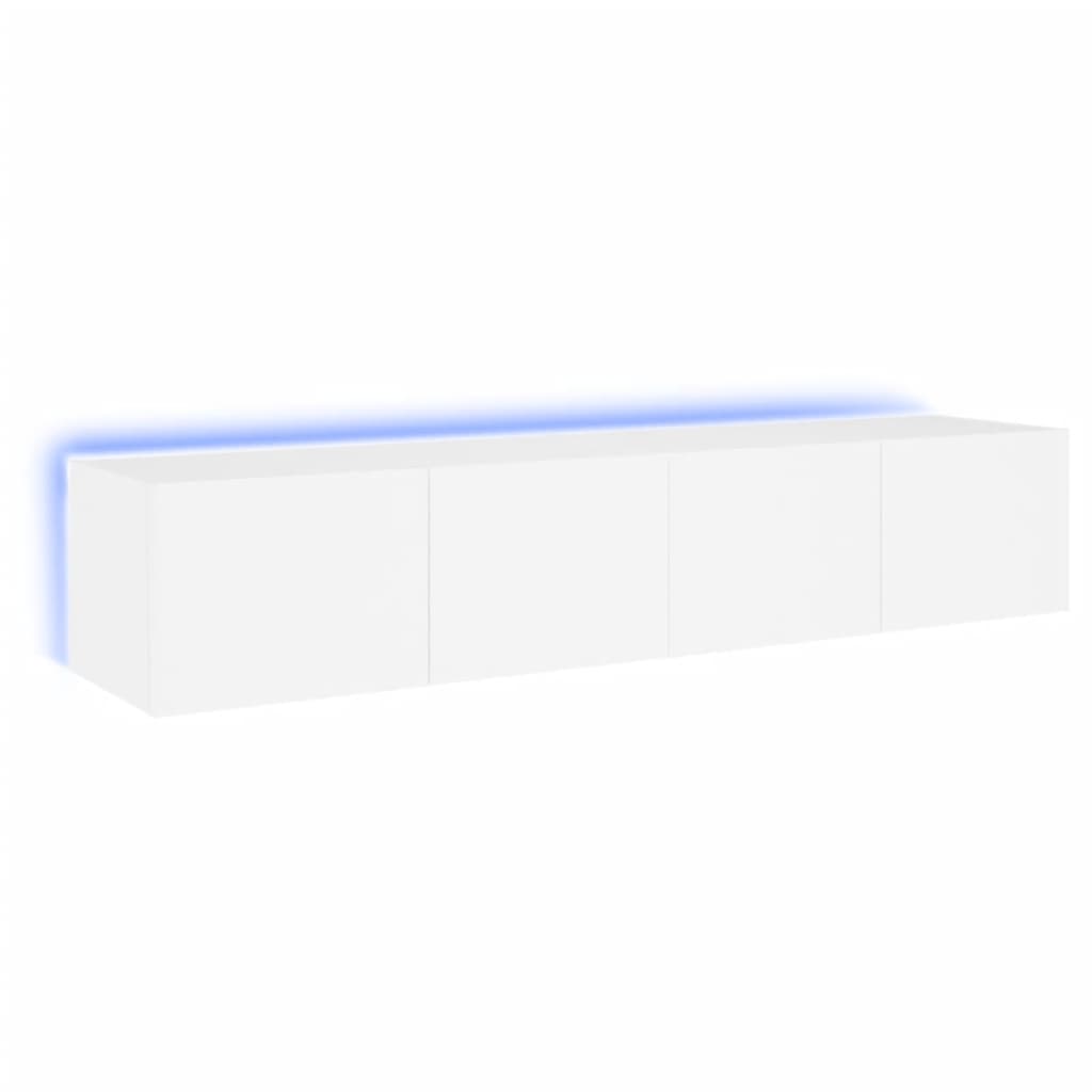 NNEVL TV Wall Cabinets with LED Lights 2 pcs White 80x35x31 cm