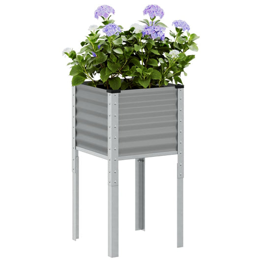 NNEVL Garden Planter Grey 45x45x88 cm Steel