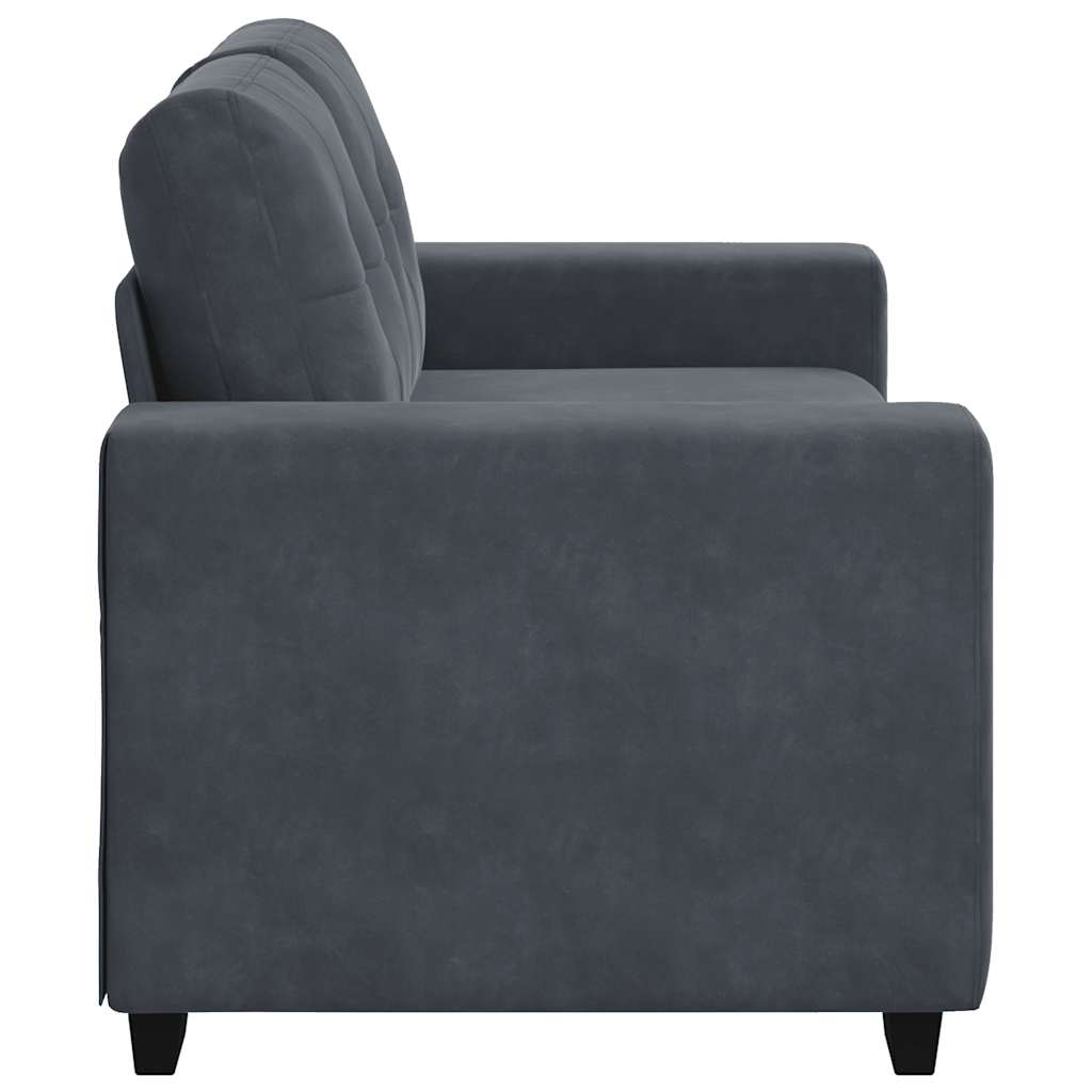 NNEVL Loveseat Sofa Dark Grey 120 cm Velvet