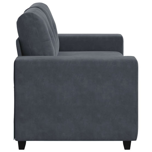 NNEVL Loveseat Sofa Dark Grey 120 cm Velvet