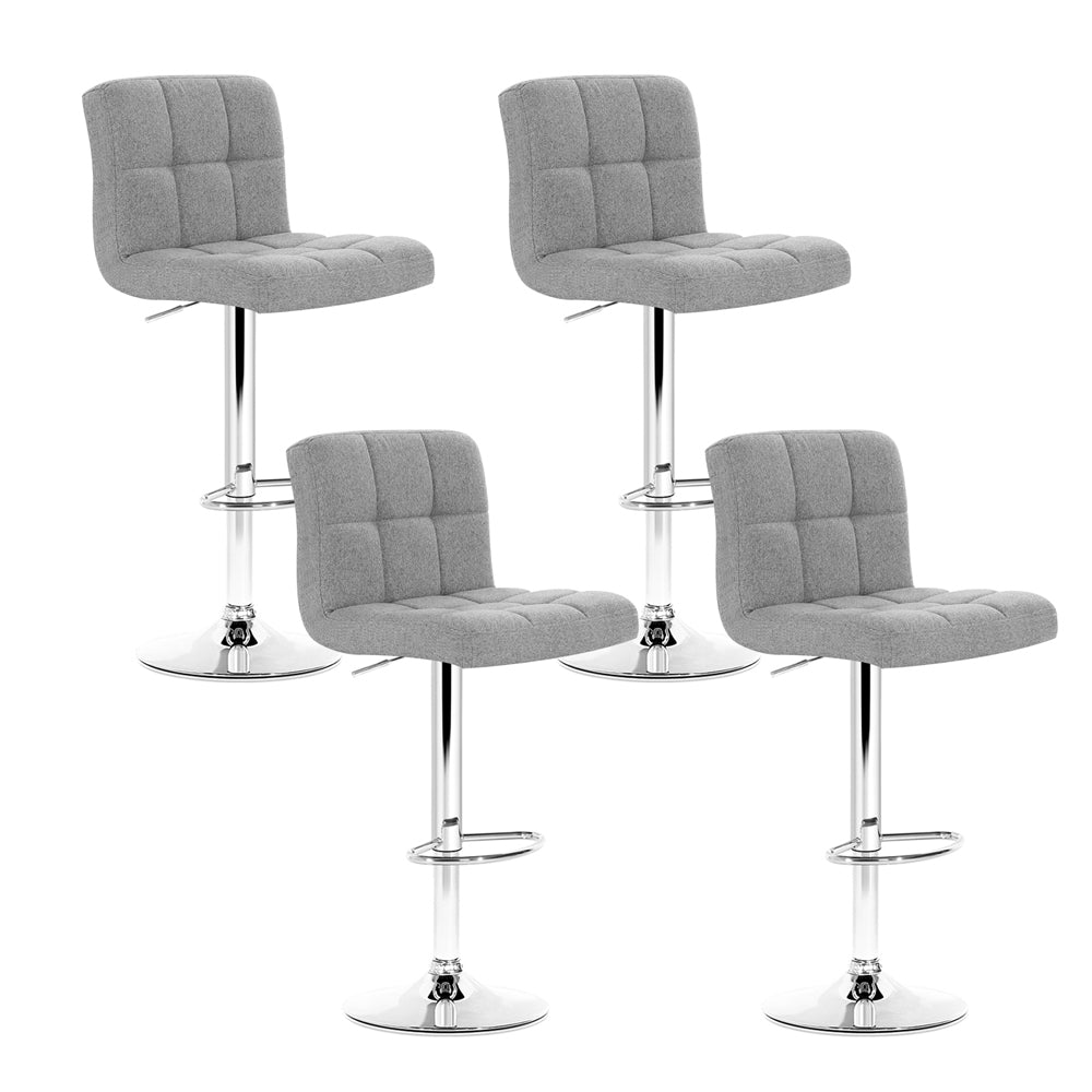 NNEDSZ Set of 4 Fabric Swivel Bar Stools - Grey