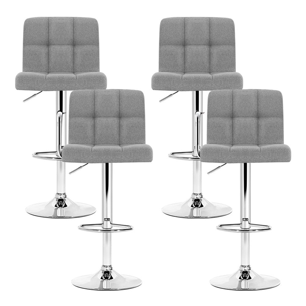 NNEDSZ Set of 4 Fabric Swivel Bar Stools - Grey
